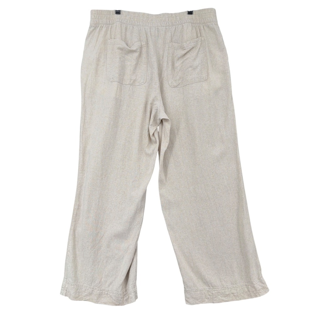 Old Navy Womens XL Beige Linen Blend High Rise Wide Leg Comfort Waist Pants - Picture 2 of 7